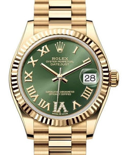 Rolex | Datejust | 278278 | Yellow gold | 31 x 37 mm | Yellow gold | Green | Automatic