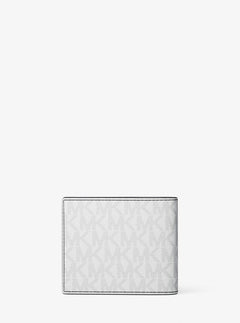 Michael Kors Cooper Embellished Signature Logo Billfold Wallet Bright Wht
