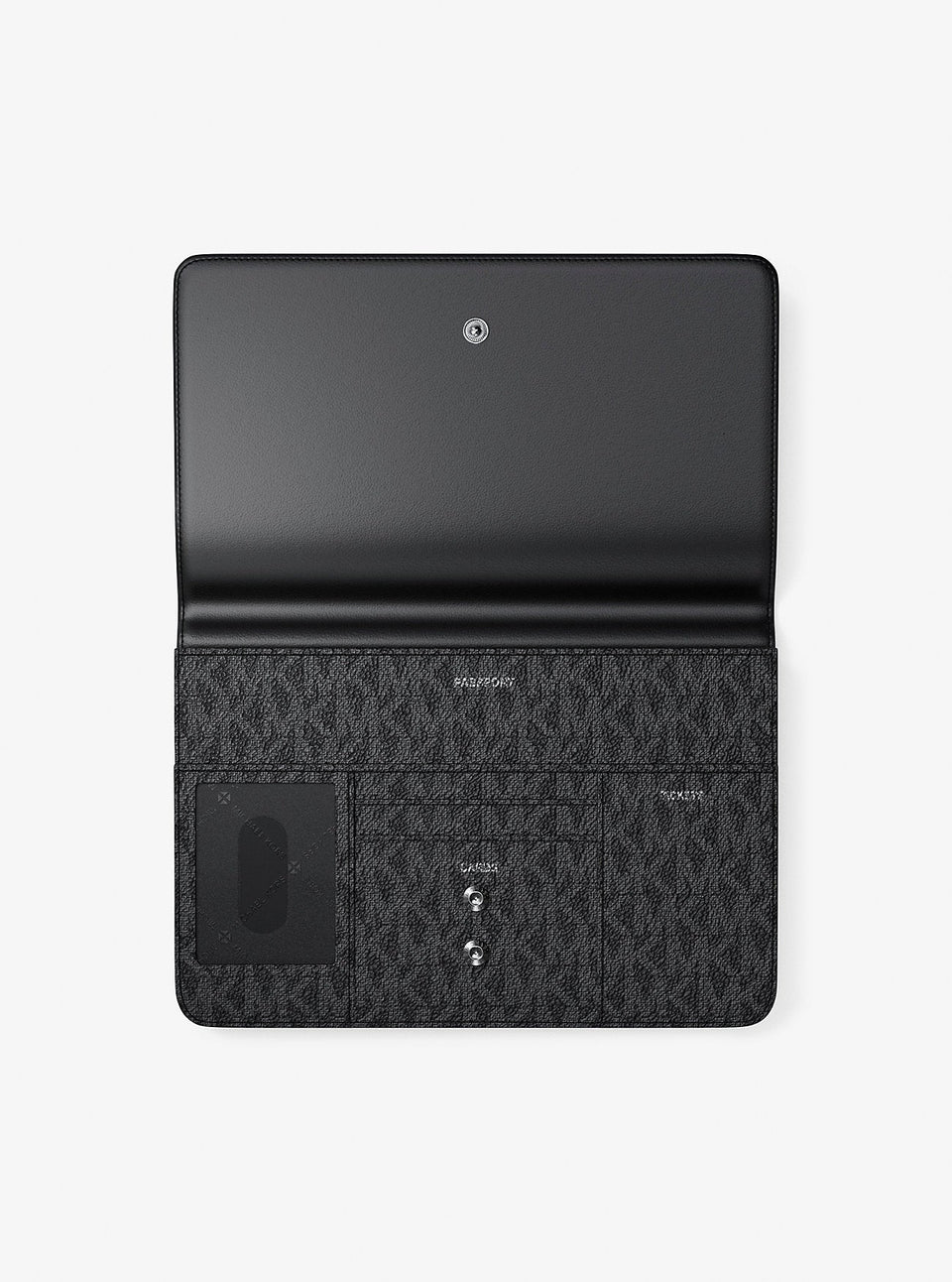 Michael Kors Cooper Large Embellished Signature Logo Wallet Black