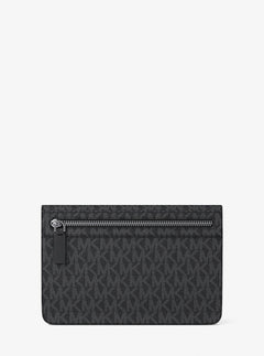 Michael Kors Cooper Large Embellished Signature Logo Wallet Black
