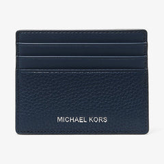 Michael Kors Cooper Pebbled Leather Tall Card Case Navy