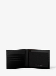 Michael Kors Cooper Saffiano Leather Billfold Wallet With Passcase Black