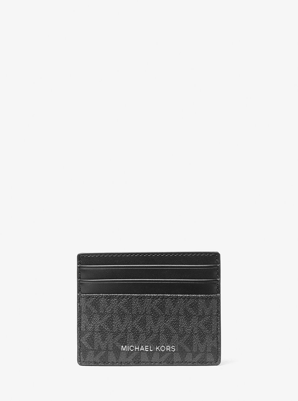 Michael Kors Cooper Signature Logo Card Case Black