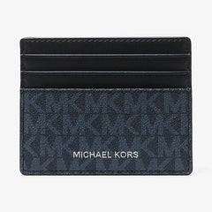 Michael Kors Cooper Signature Logo Card Case Admrl-Plblue