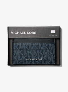 Michael Kors Cooper Signature Logo Card Case Admrl-Plblue