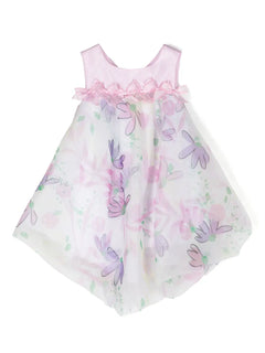 floral-print satin dress