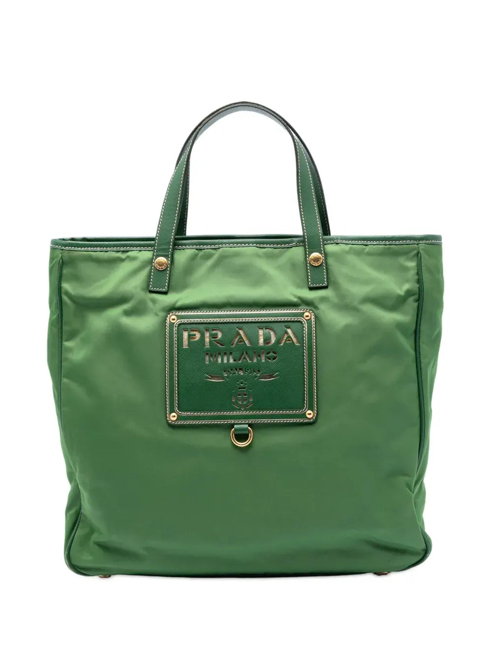 2010-2026 Saffiano Trimmed Tessuto Logo Plate Convertible Tote satchel