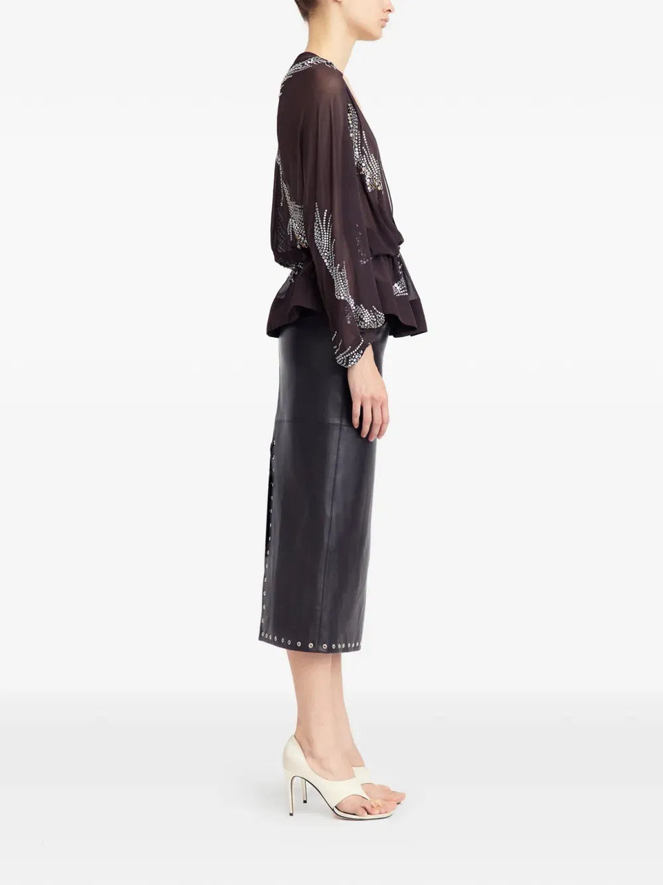Tula embellished long-sleeve top