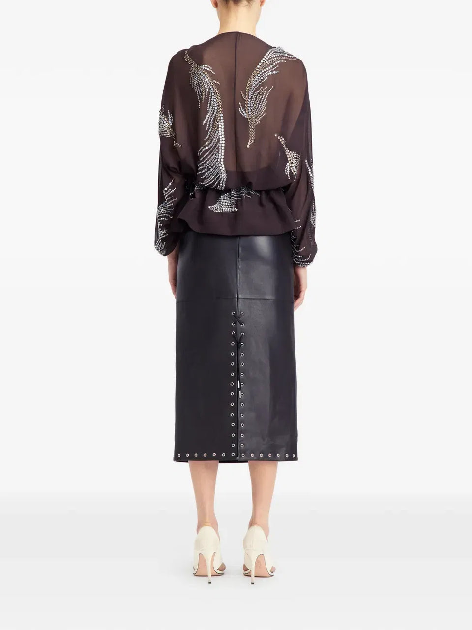 Tula embellished long-sleeve top