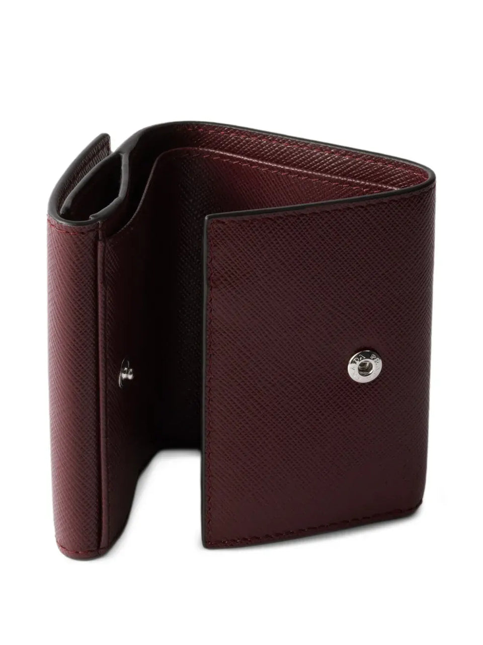 snap triangle leather wallet