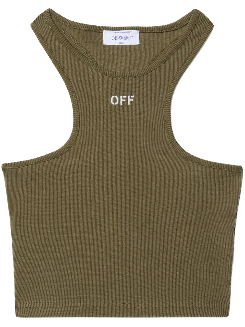 logo-embroidered ribbed tank top
