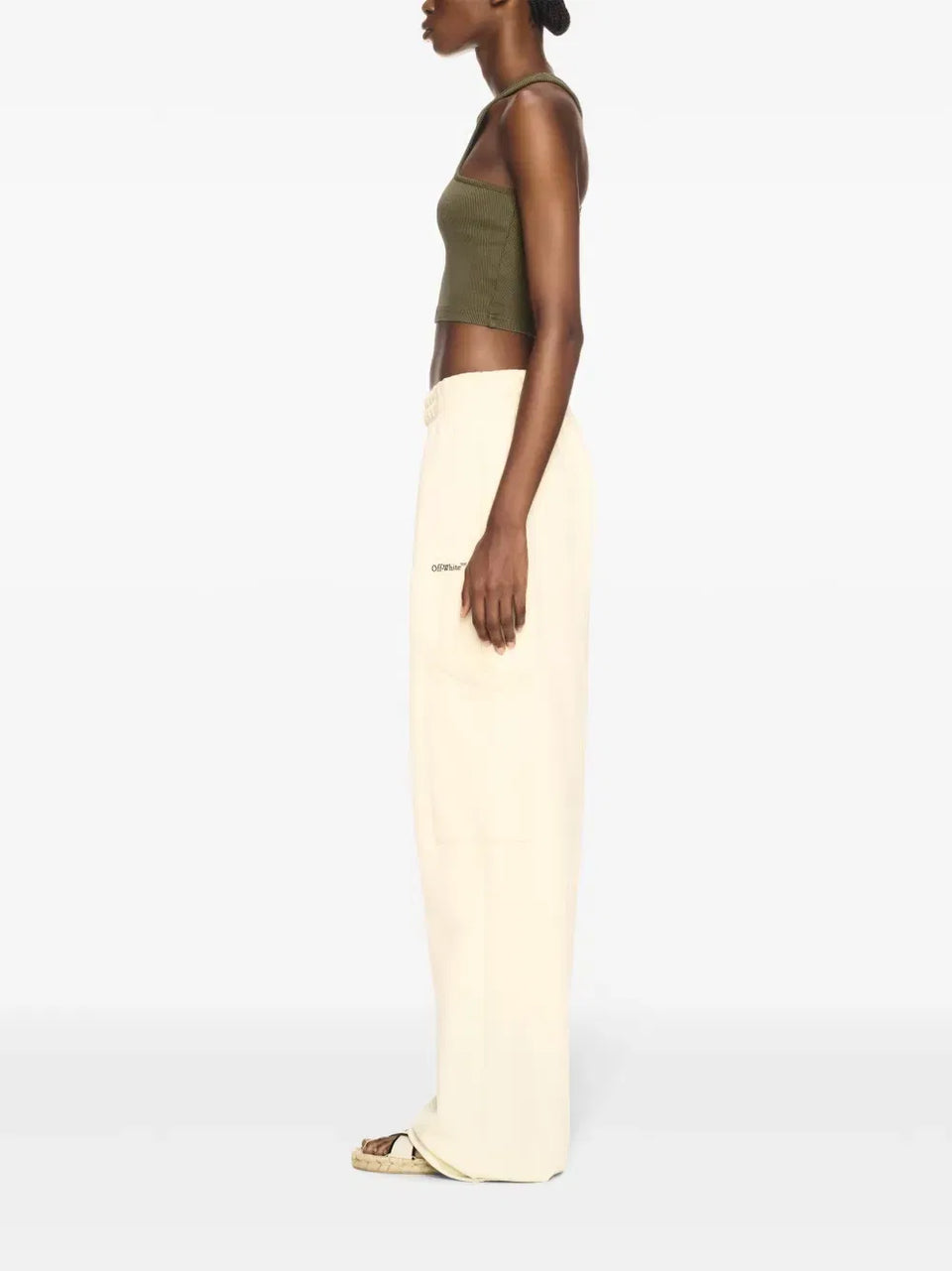 logo-embroidered ribbed tank top