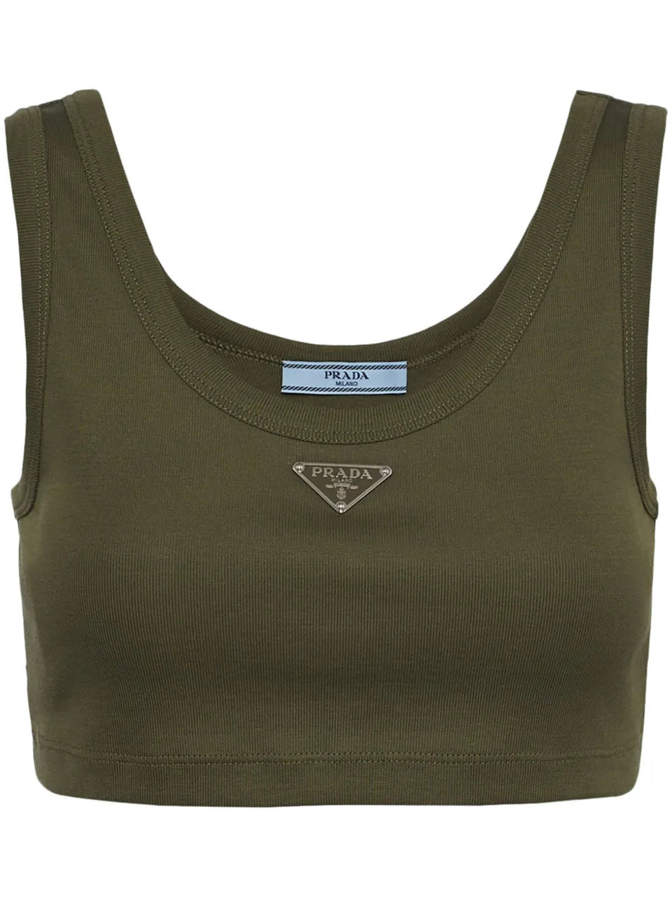 logo-plaque cotton tank top