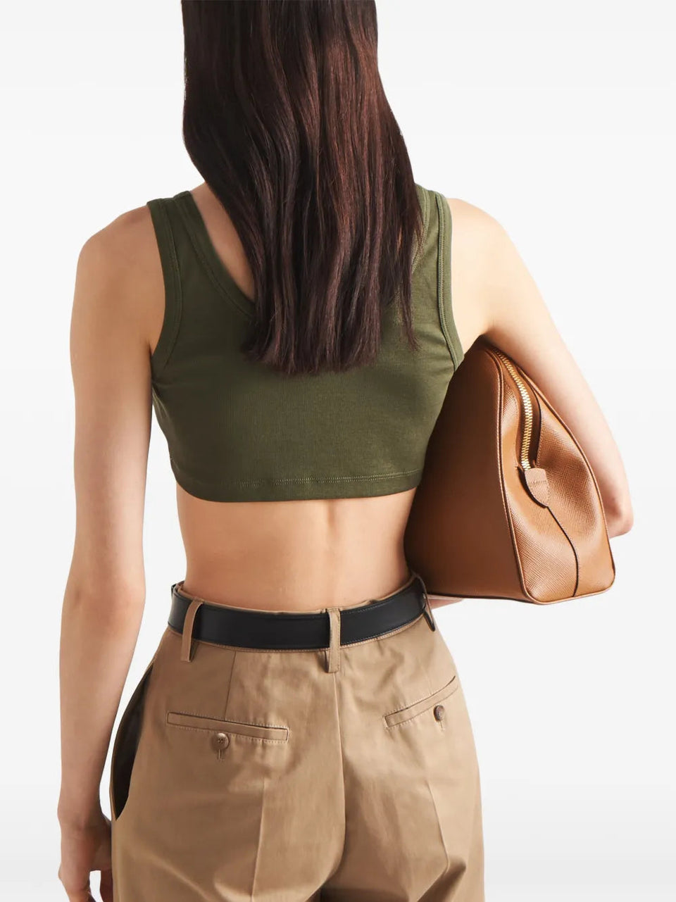 logo-plaque cotton tank top