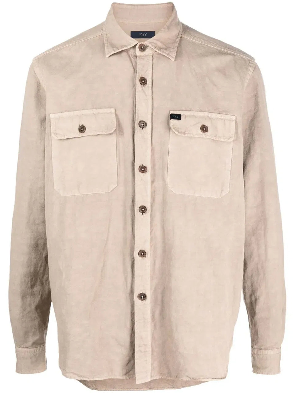 logo-patch button-up shirt