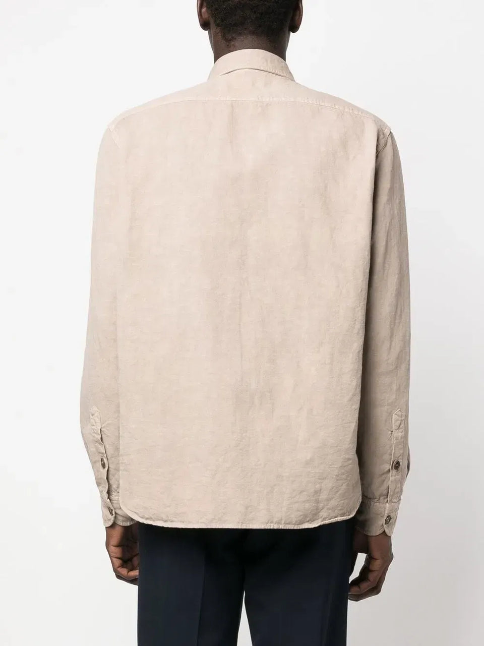 logo-patch button-up shirt
