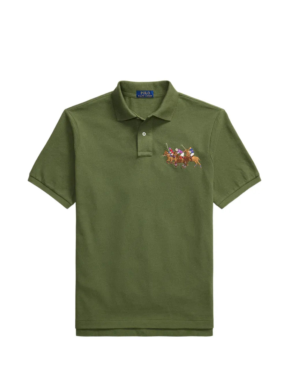 embroidered triple-pony polo shirt