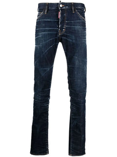 logo-patch slim-cut jeans