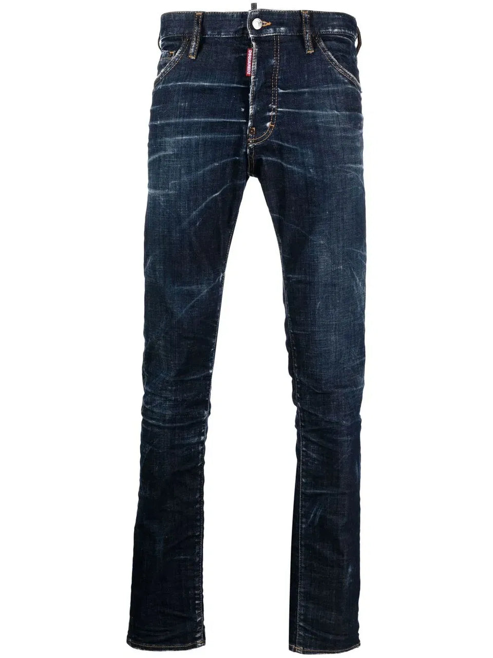 logo-patch slim-cut jeans