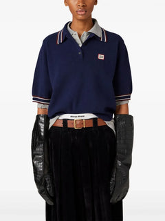 logo-patch polo sweater