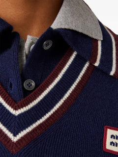 logo-patch polo sweater