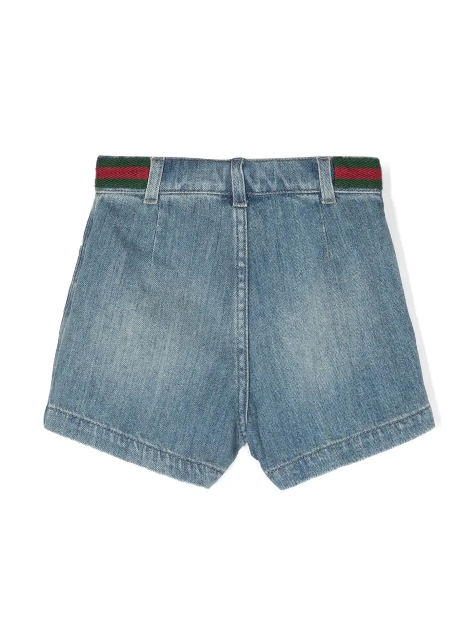 Web-detail denim shorts