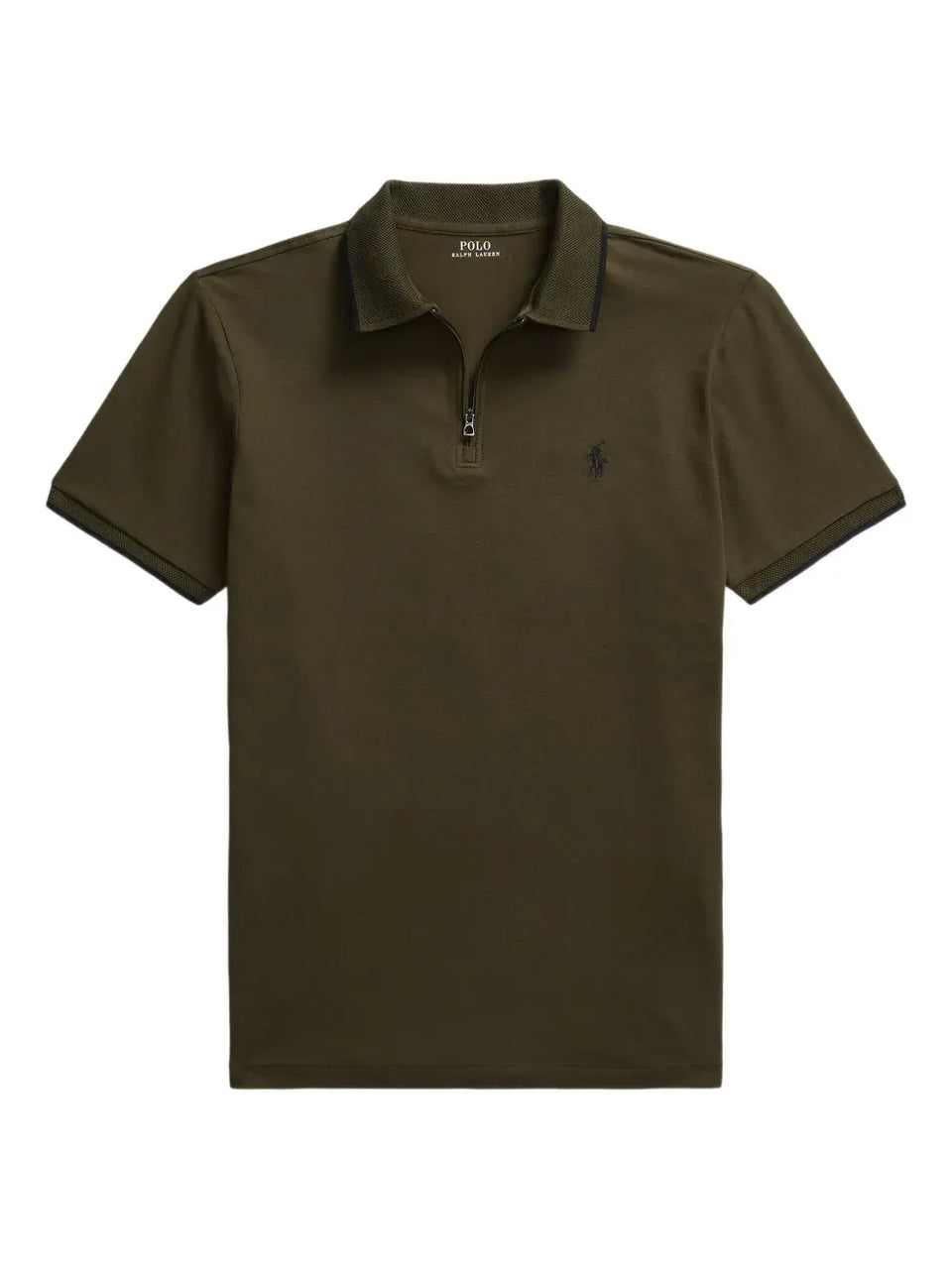 short-sleeve half-zip polo shirt