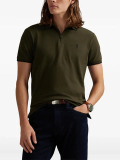 short-sleeve half-zip polo shirt
