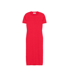 Fitted Midi Dress Red