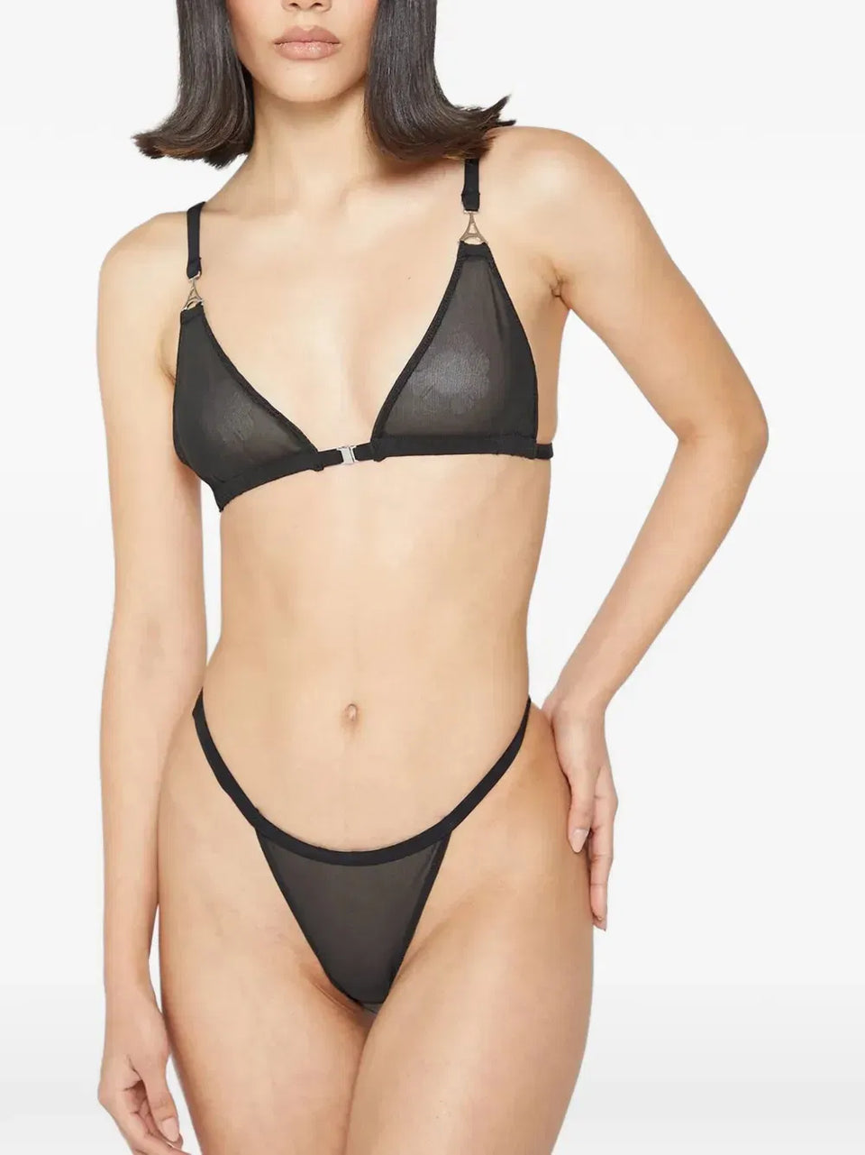 mesh black bra