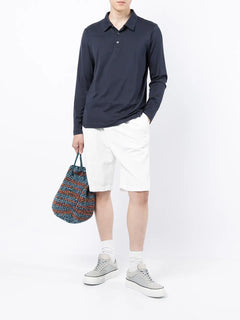 button-up long-sleeved polo shirt