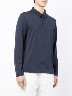 button-up long-sleeved polo shirt