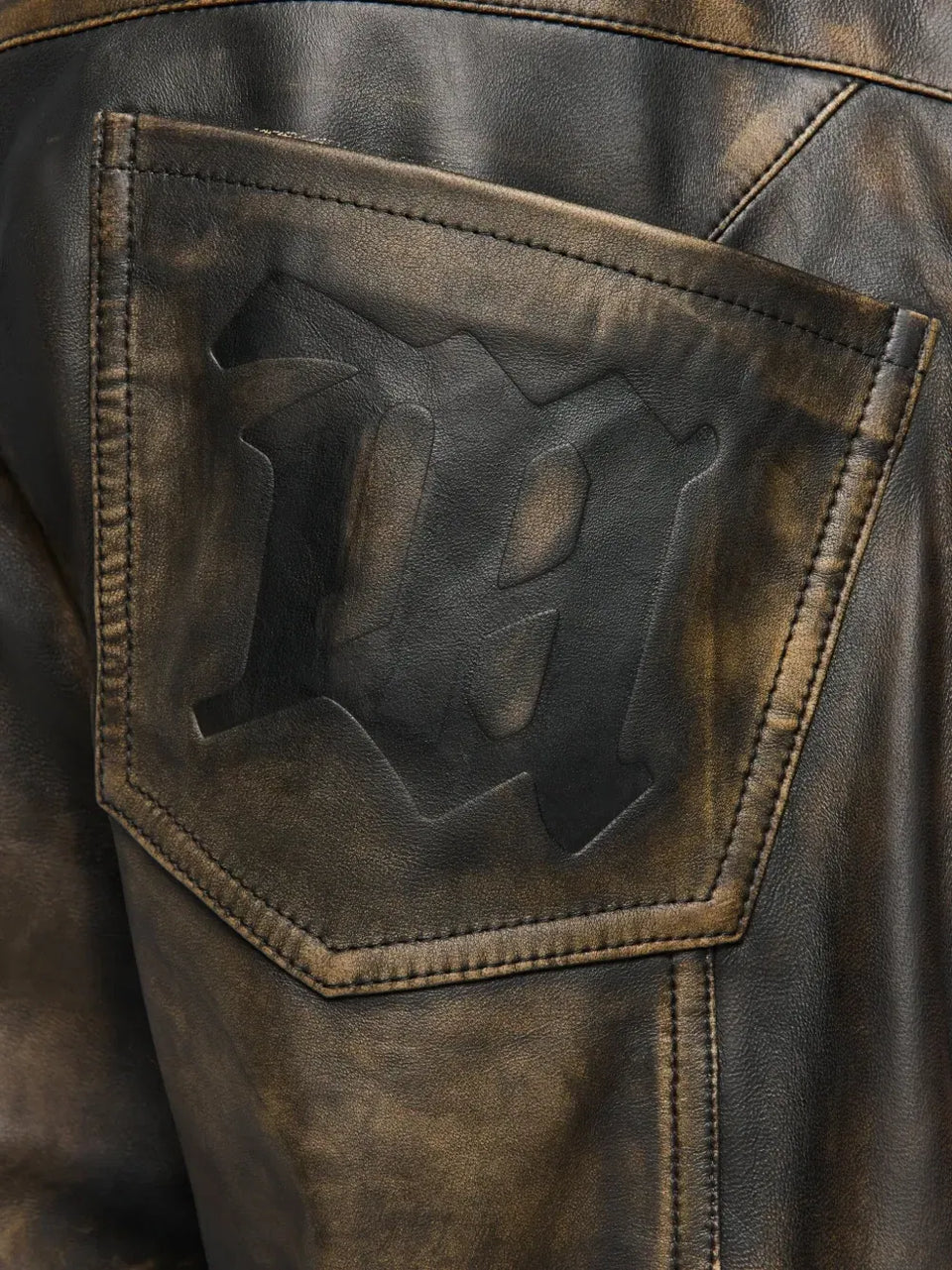 leather moto cargo trousers