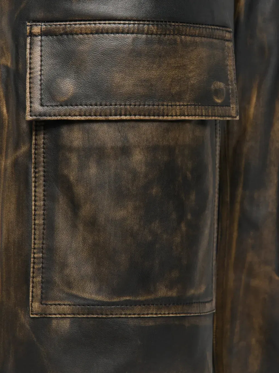 leather moto cargo trousers
