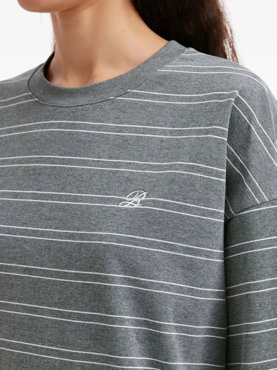 striped embroidered T-Shirt