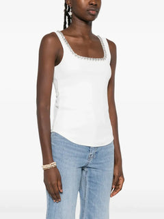 embellished neckline top