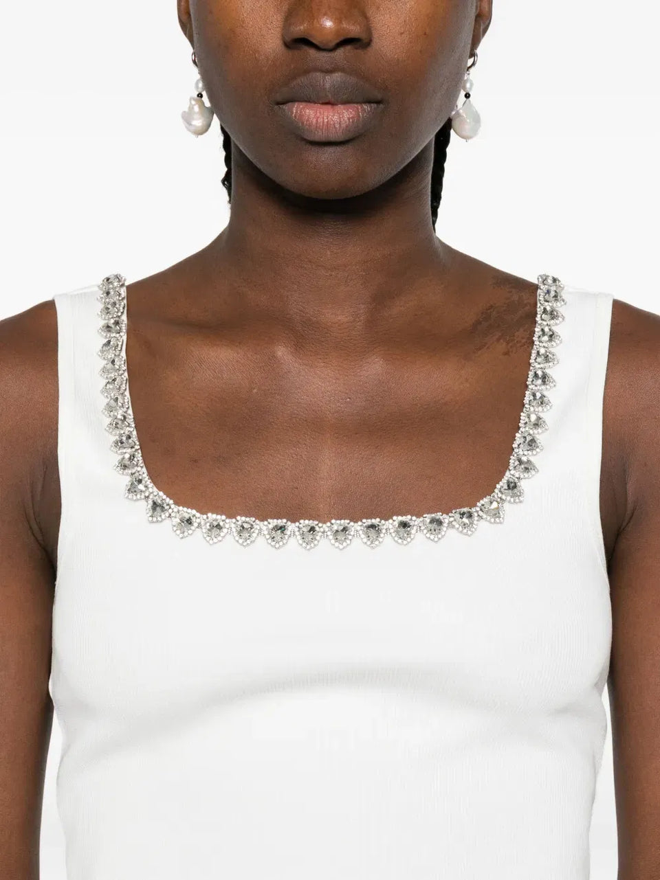 embellished neckline top