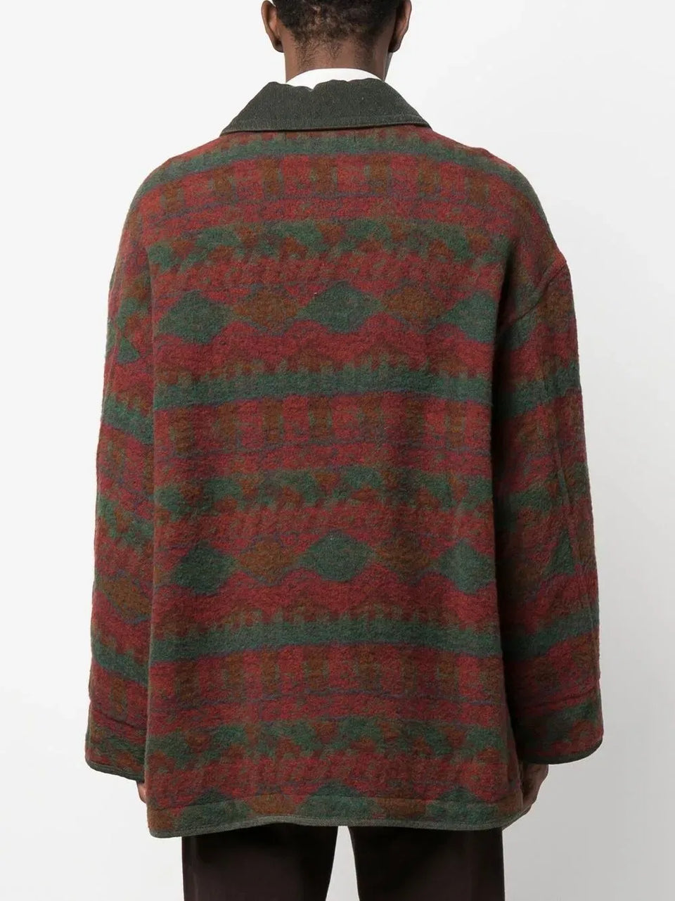 1980s argyle pattern wool coat