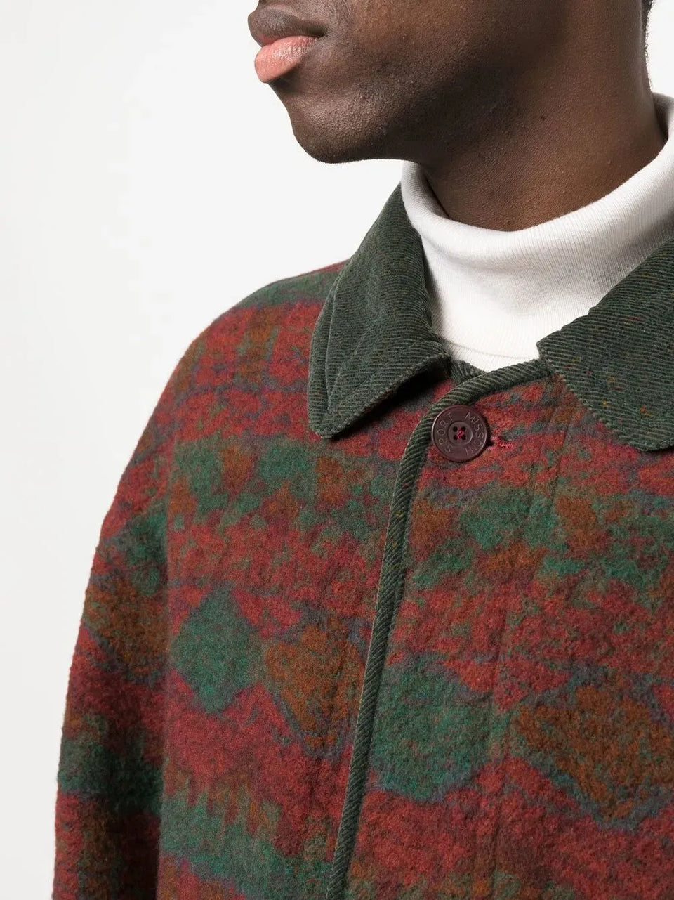 1980s argyle pattern wool coat