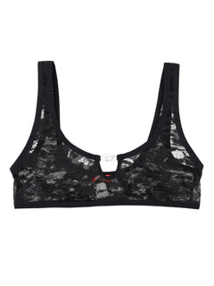 logo-plaque lace bralette