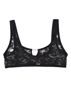 logo-plaque lace bralette