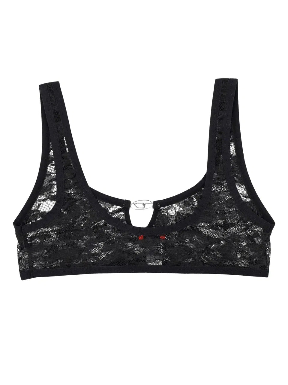 logo-plaque lace bralette
