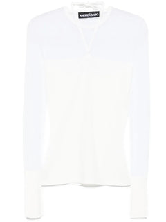 knitted sheer-detail top