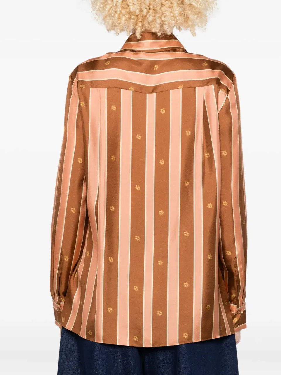 stripe floral-print shirt