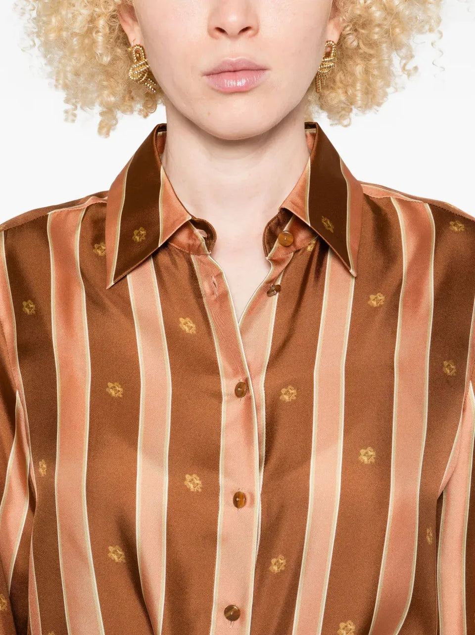 stripe floral-print shirt