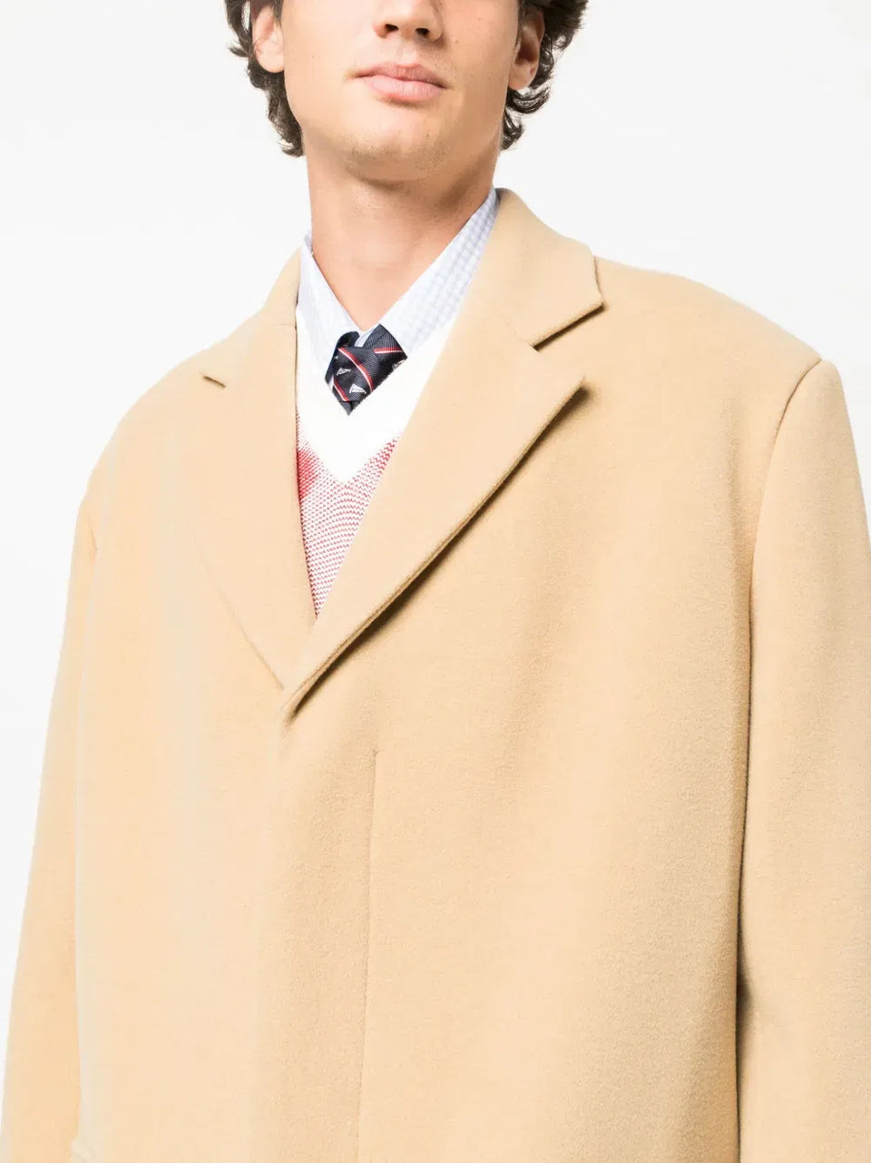 notched-lapels single-breasted coat