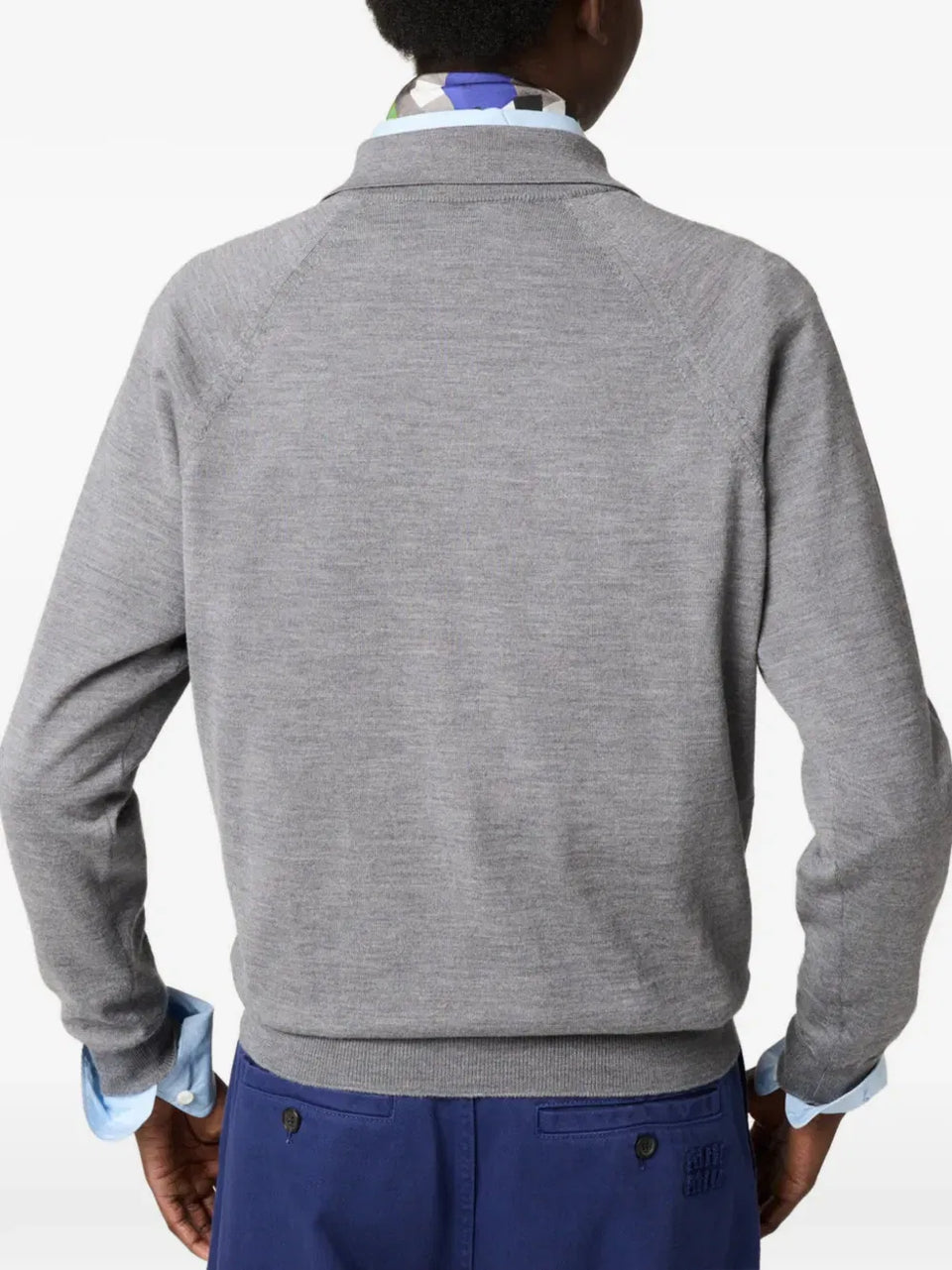intarsia collared sweater
