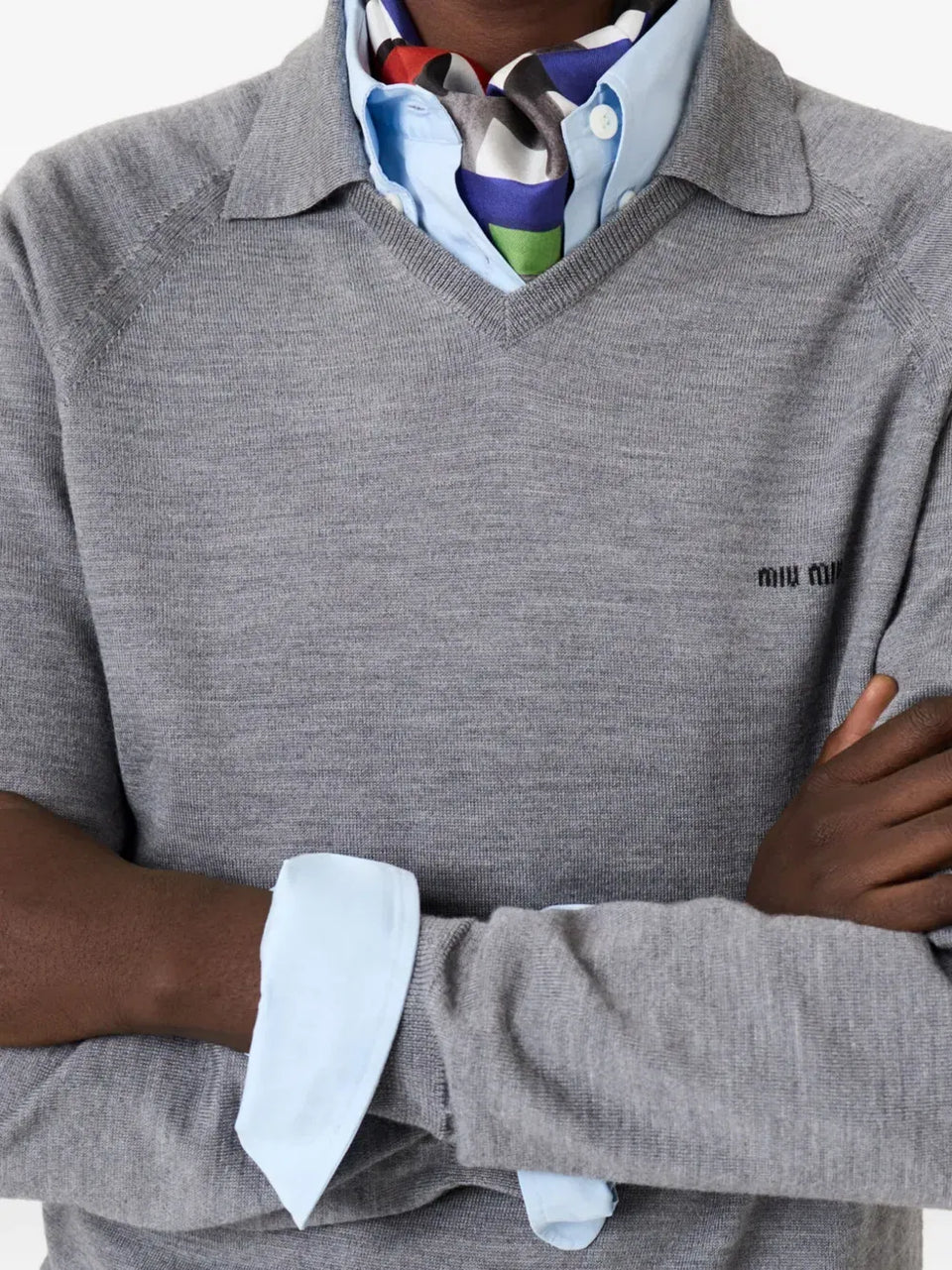intarsia collared sweater