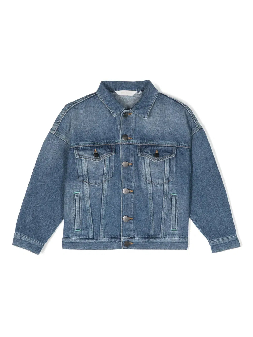 logo-print denim jacket