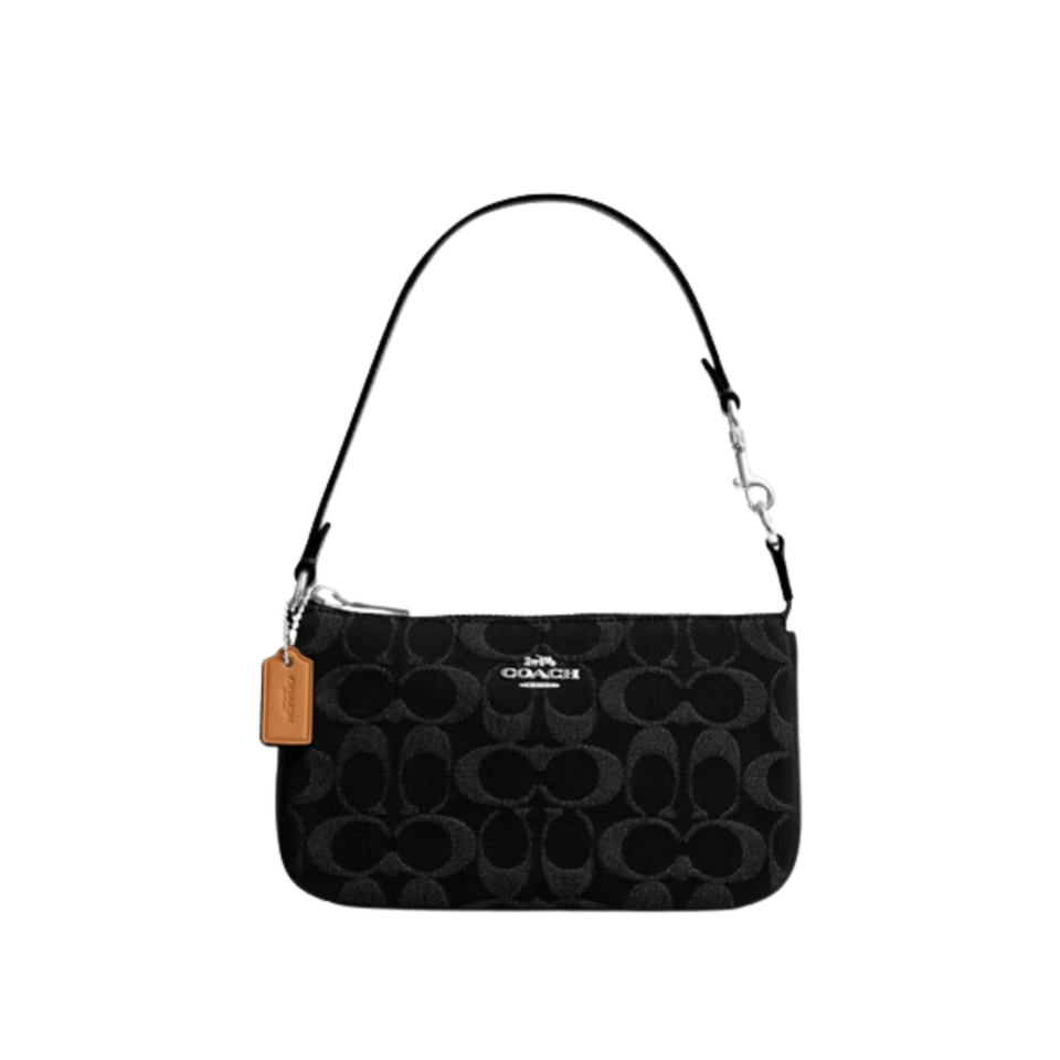 Coach Nolita 19 In Signature Denim Silver Black